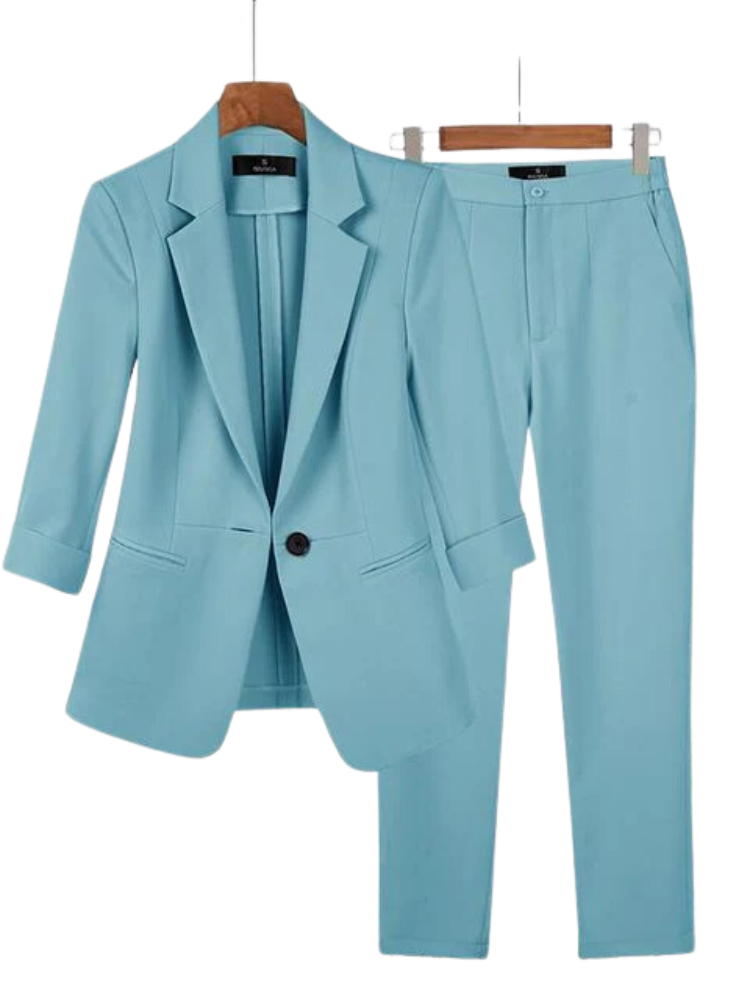 Reina - Elegante conjunto de blazer y pantalón para damas