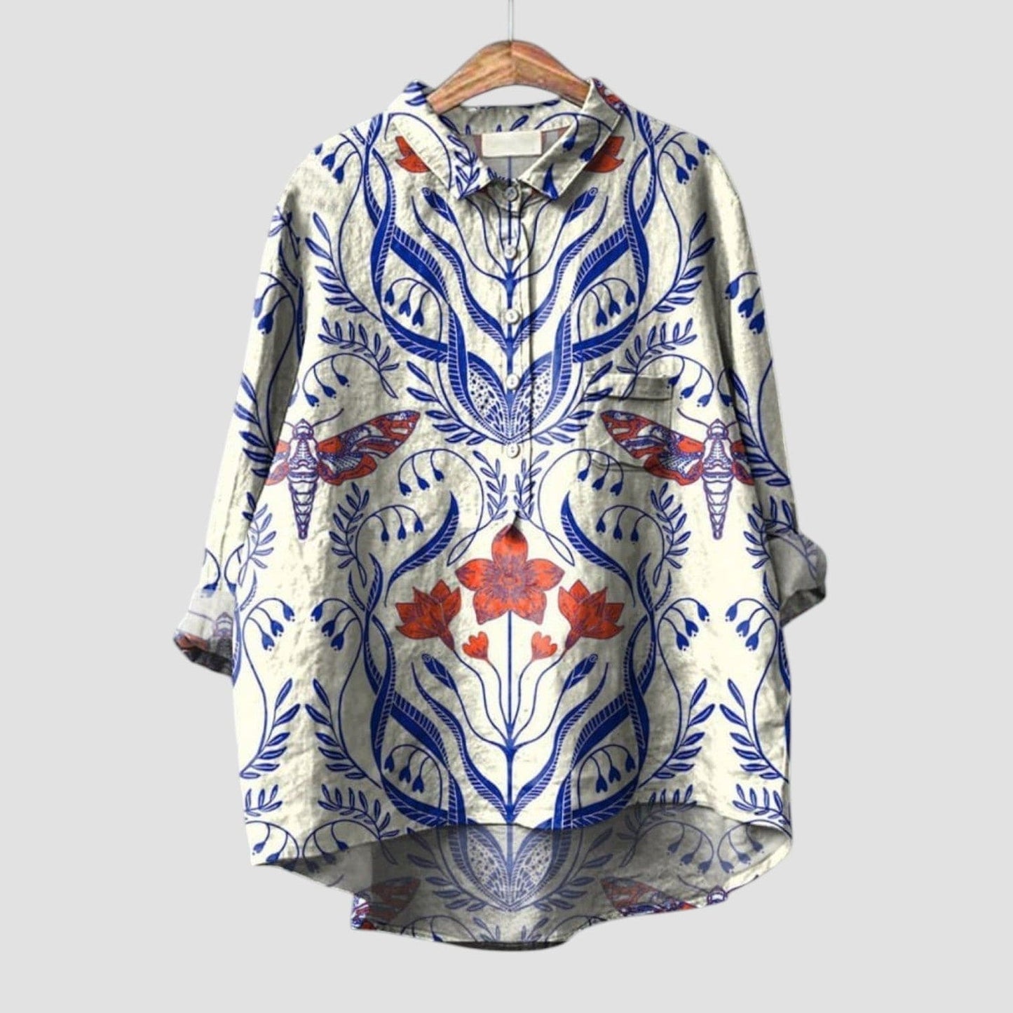Ivana ⏐ Blusa oversize para mujer con estampado botánico y estilo natural