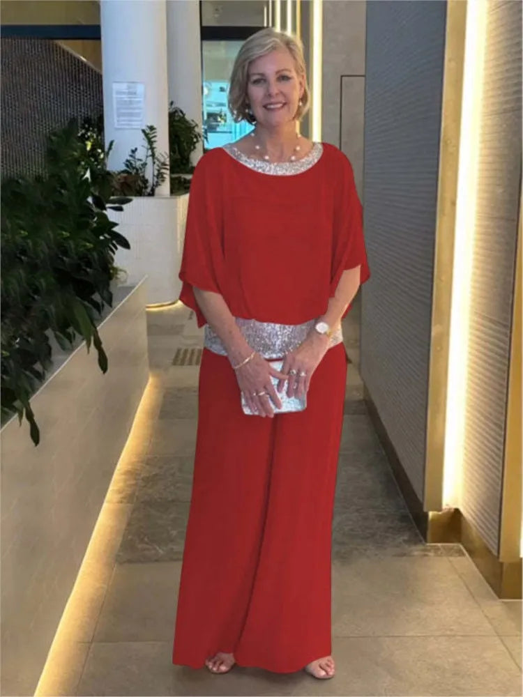 Aleanna - Conjunto elegante de dos piezas para mujer