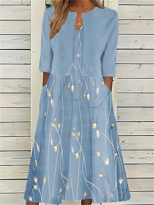 Elise - Vestido midi de dos piezas con estampado floral