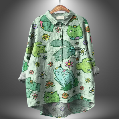 Vina - Camisa Floral Artesanal de Mujer
