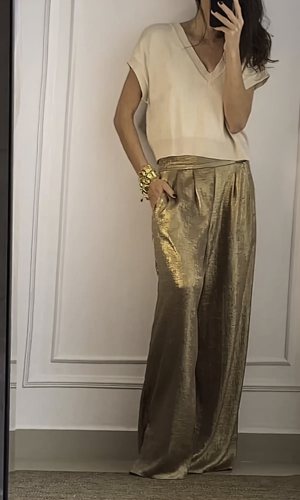 Aloise - Conjunto elegante de top y pantalón