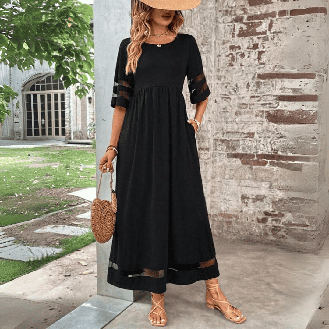 Isabelle - Elegante vestido midi de línea A