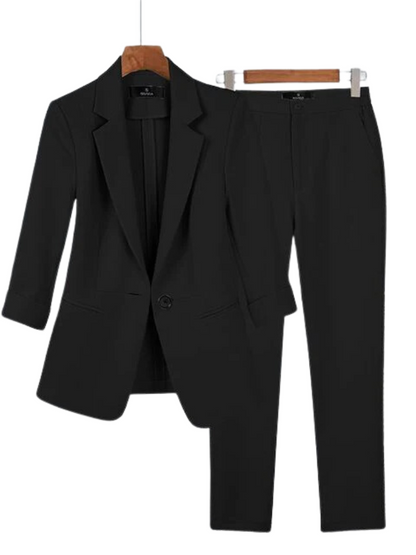 Reina - Elegante conjunto de blazer y pantalón para damas