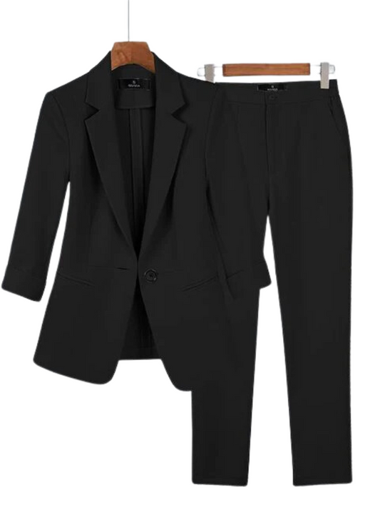 Reina - Elegante conjunto de blazer y pantalón para damas