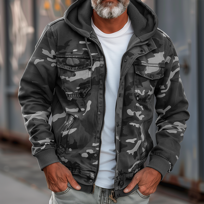 Elian - Chaqueta Cargo Camuflaje Hombre – Con Capucha y Bolsillos