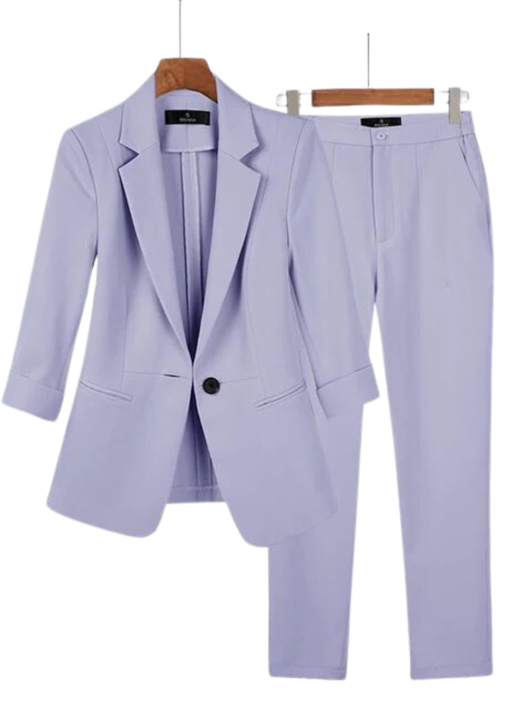 Reina - Elegante conjunto de blazer y pantalón para damas