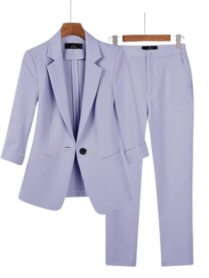 Reina - Elegante conjunto de blazer y pantalón para damas