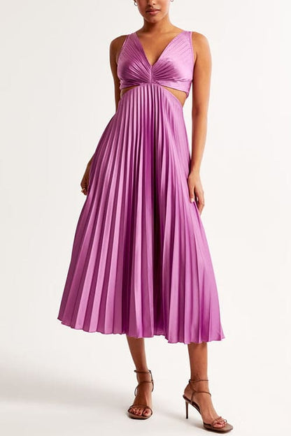 Elsa - Elegante vestido largo plisado