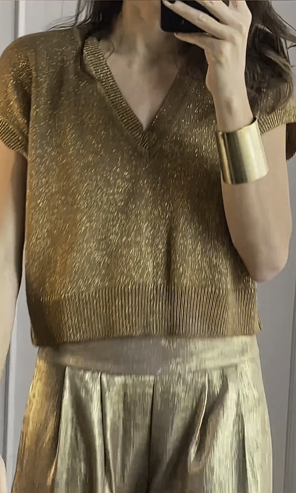 Aloise - Conjunto elegante de top y pantalón