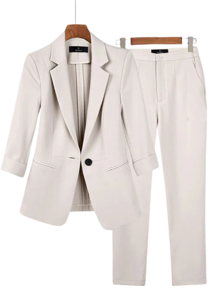 Reina - Elegante conjunto de blazer y pantalón para damas