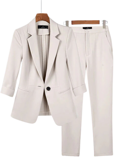 Reina - Elegante conjunto de blazer y pantalón para damas