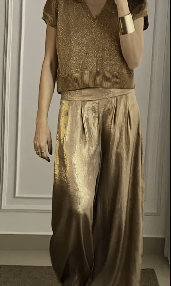 Aloise - Conjunto elegante de top y pantalón
