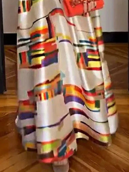 Isabeau - Vestido largo geométrico