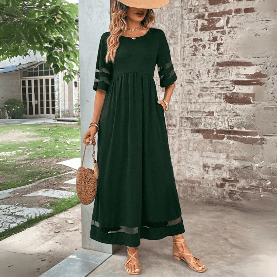 Isabelle - Elegante vestido midi de línea A