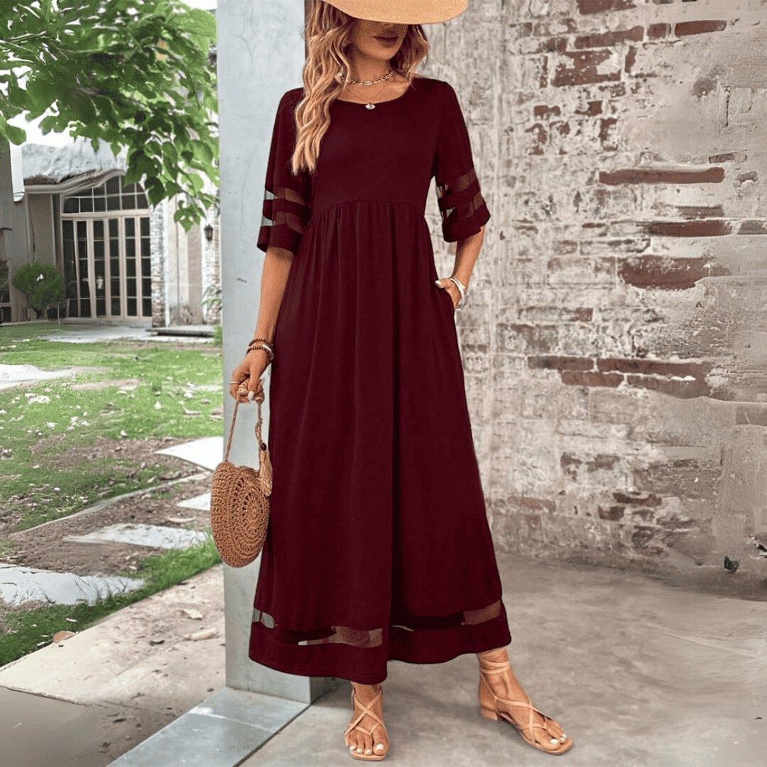 Isabelle - Elegante vestido midi de línea A
