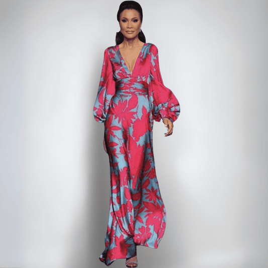 Casey - Elegante Vestido Cruzado con Flores