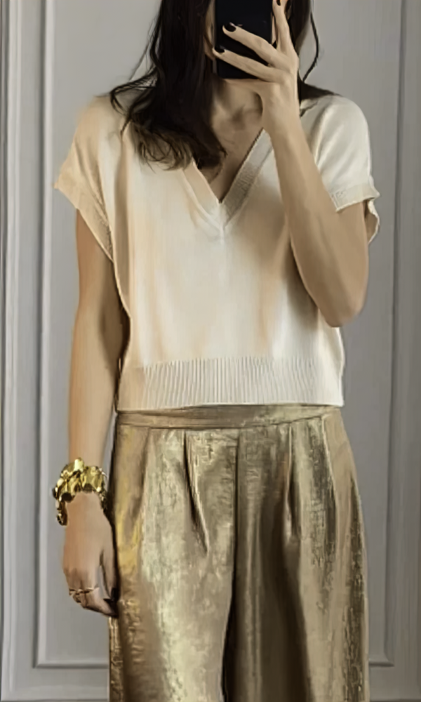 Aloise - Conjunto elegante de top y pantalón