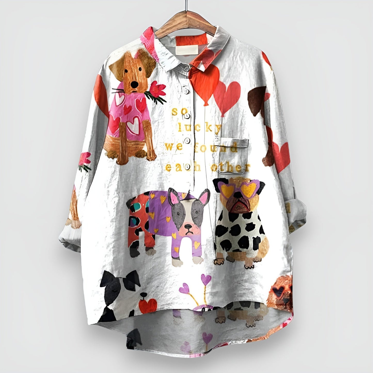 Chaya - Camisa de mujer con estampado de perro