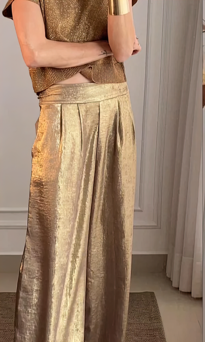 Aloise - Conjunto elegante de top y pantalón