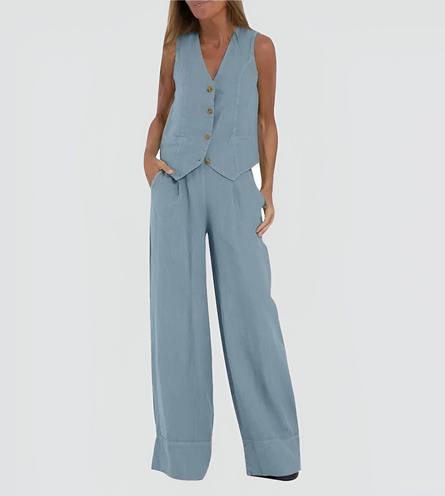 Martina - Top elegante para mujer (+ pantalón a juego GRATIS)