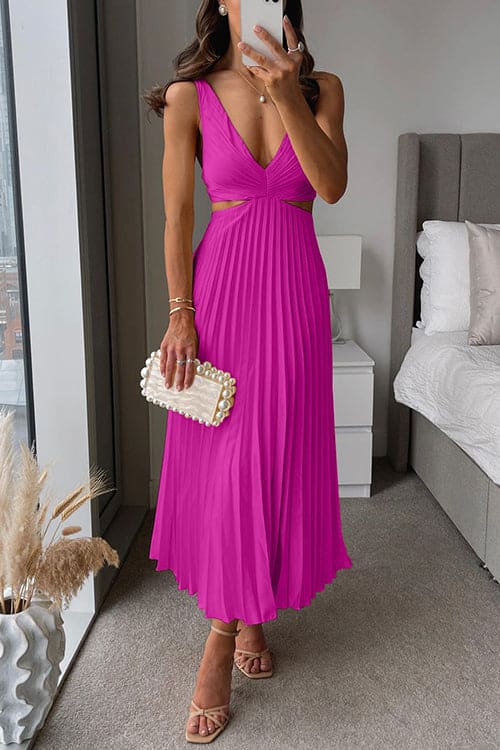 Elsa - Elegante vestido largo plisado