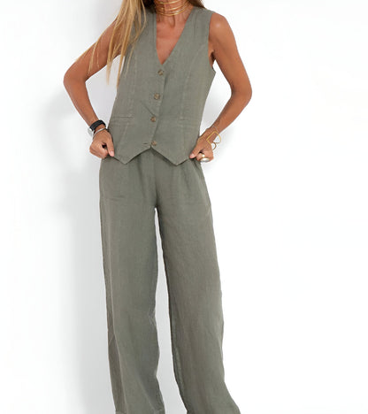 Martina - Top elegante para mujer (+ pantalón a juego GRATIS)