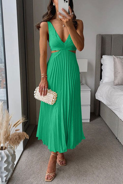 Elsa - Elegante vestido largo plisado