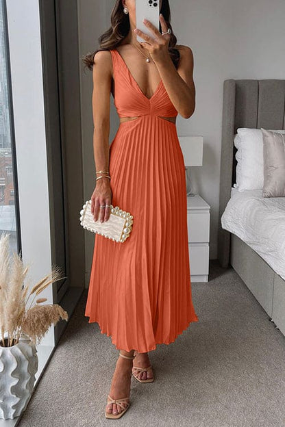 Elsa - Elegante vestido largo plisado