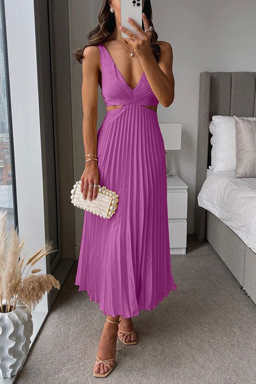 Elsa - Elegante vestido largo plisado
