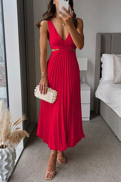 Elsa - Elegante vestido largo plisado