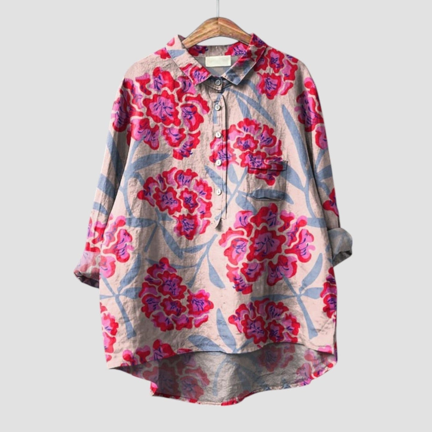 Renata ⏐ Blusa floral oversize para mujer con estilo atrevido y comodidad fluida