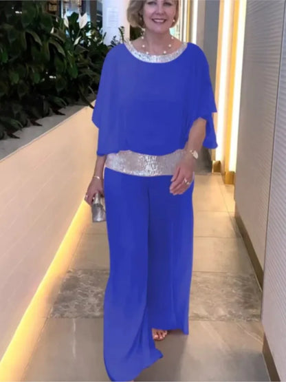 Aleanna - Conjunto elegante de dos piezas para mujer