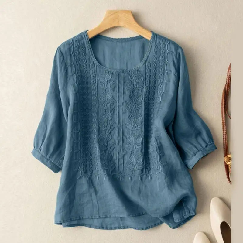 Milica – Bordada Blusa Relajada