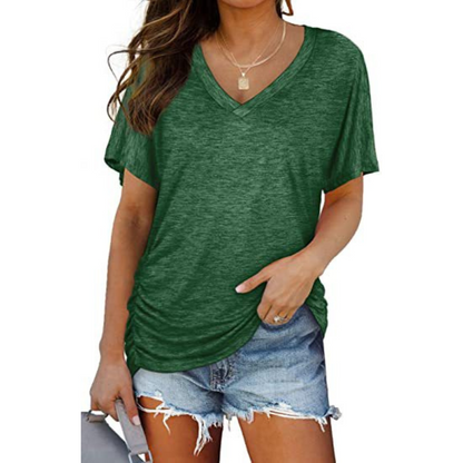 Eily - Camisa clásica de corte holgado con cuello en V