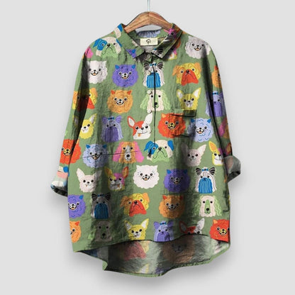 FLORY ⏐ Blusa Elegante para Mujer con Estampado Artístico