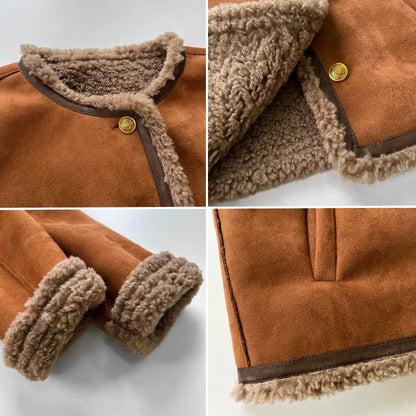 Neva - Chaqueta de Botones de Piel de Oveja