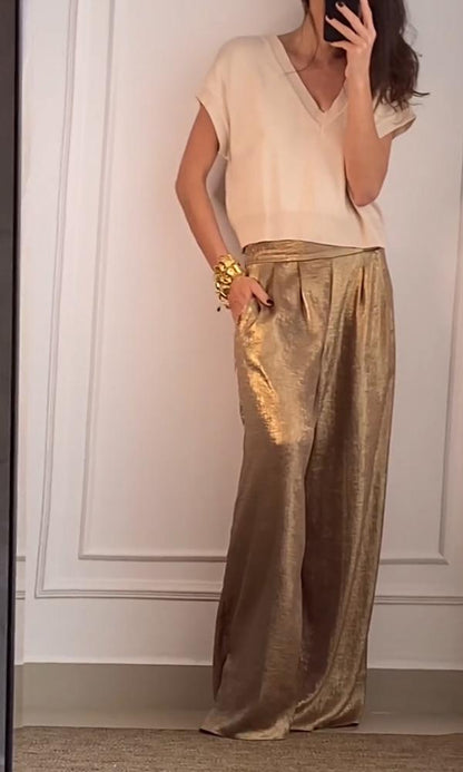 Aloise - Conjunto elegante de top y pantalón