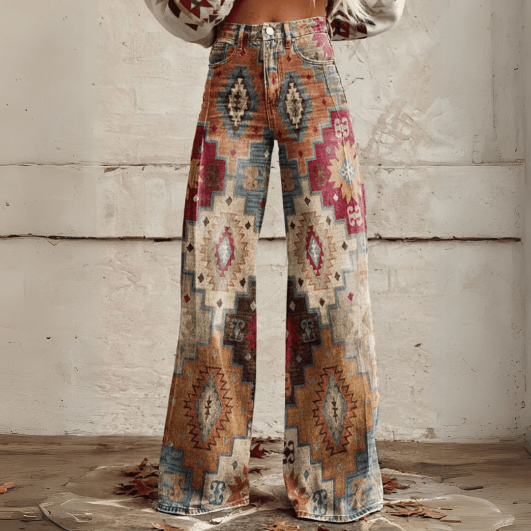 Gisele - Pantalón Boho Vintage de Moda